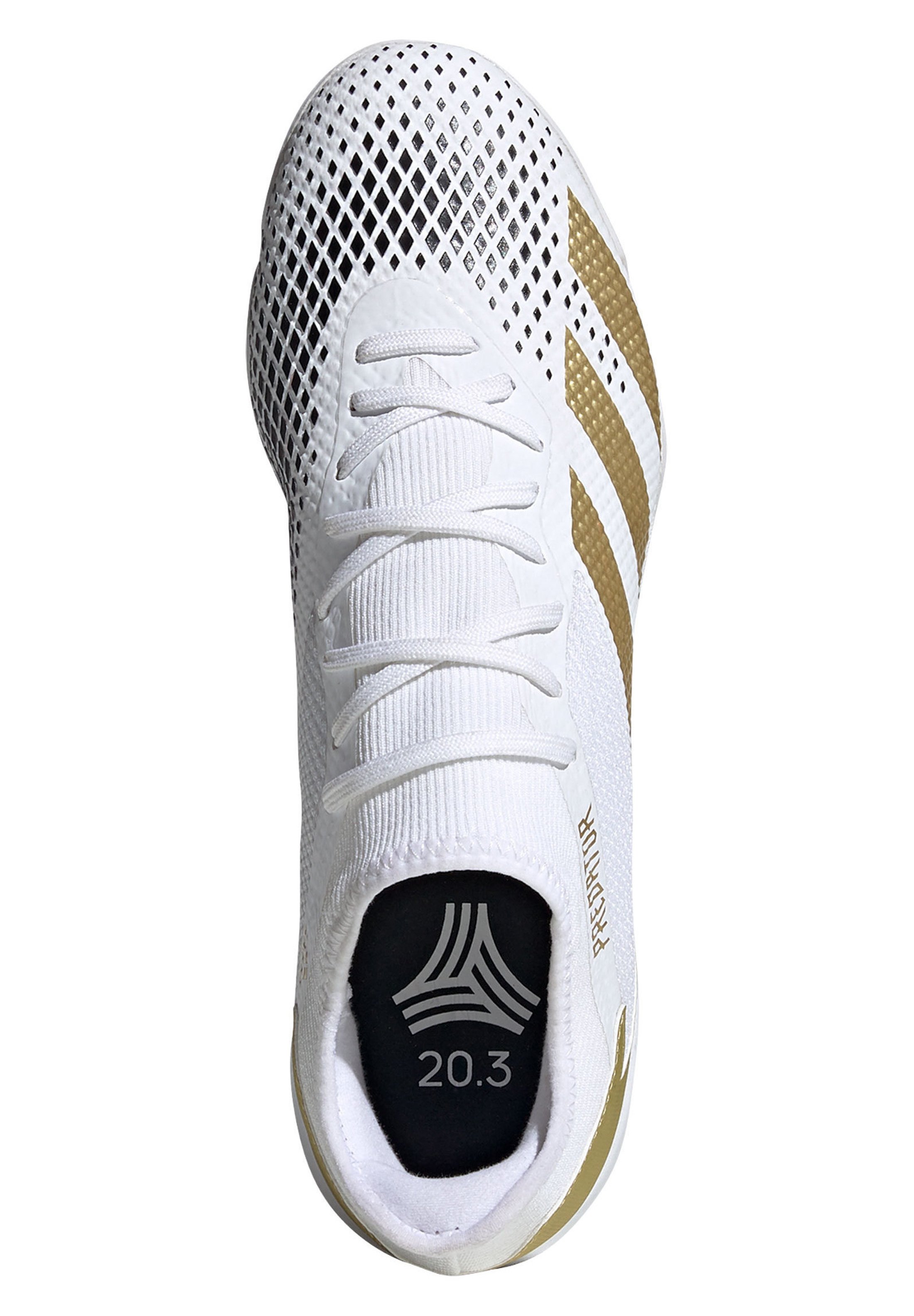 adidas Performance PREDATOR - Botas de fútbol sin tacos - white/gold  metallic/core black/blanco - Zalando.es