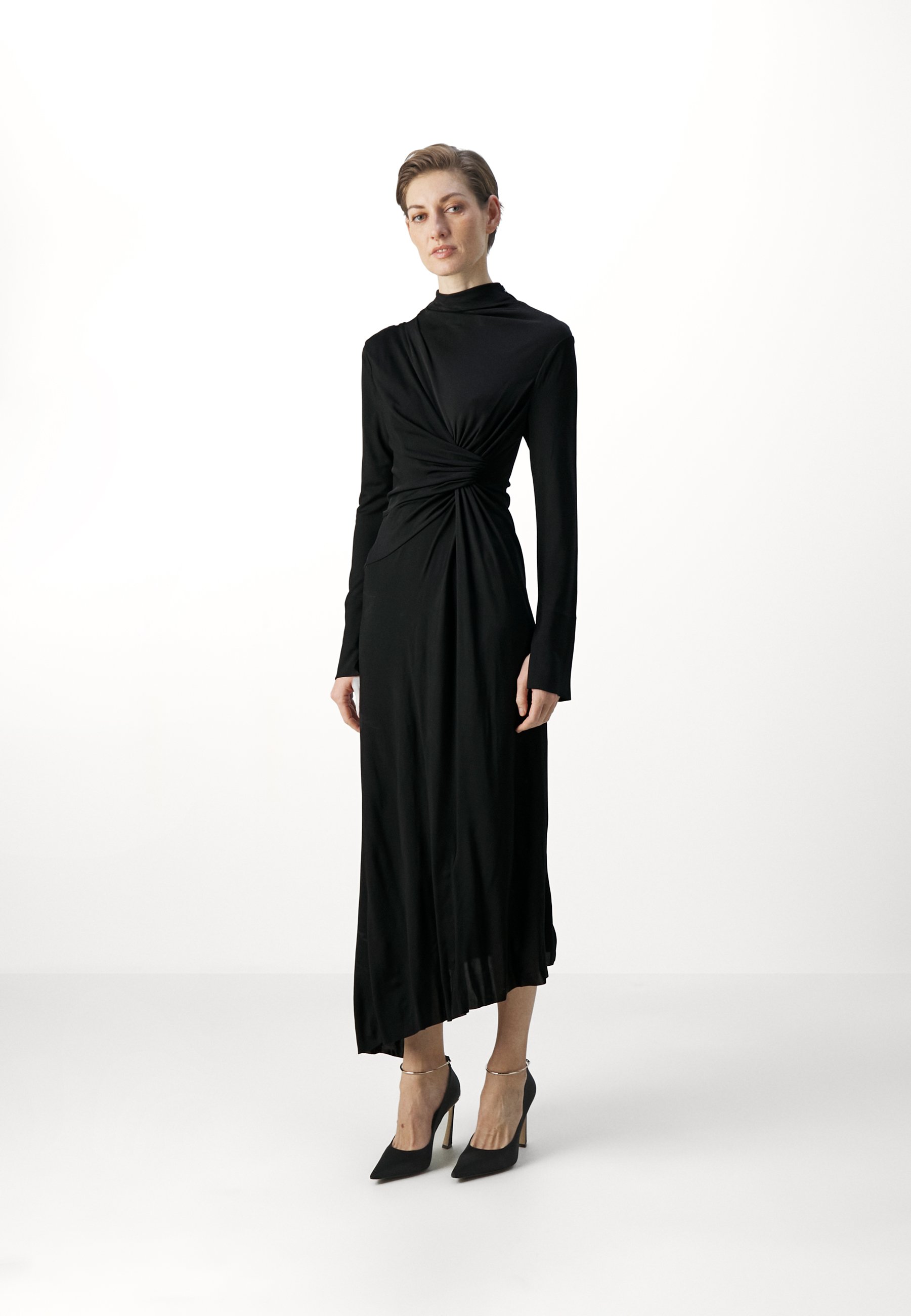 Victoria Beckham HIGH NECK DRAPED DRESS - Vestito di maglina