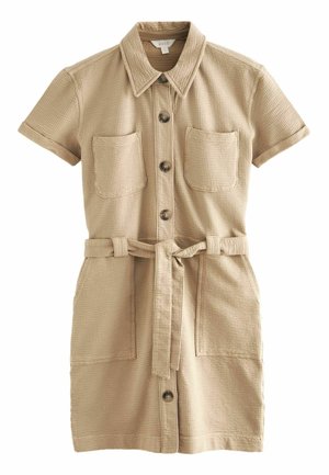 SEERSUCKER BUTTON FRONT BELTED UTILITY  REGULAR FIT - Trikoomekko - neutral