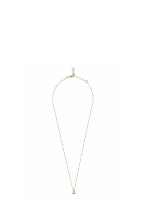 Guldtonad halsband med en fin kedja och en liten, hjärtformad berlock med en slät yta. Justerbar längd med hänge.