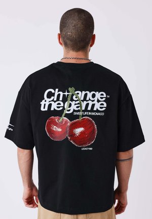 Project X Paris, T-SHIRT MANCHES COURTES IMPRIMÉ CERISES - T-shirt imprimé - noir