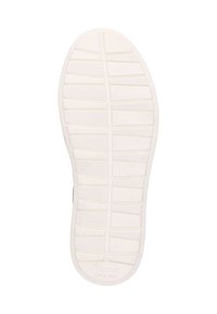 Weiße Sneaker-Sohle mit einem gemusterten Profil und strukturierten Griffen. Größe 37 ist seitlich angegeben. Glattes, gummiertes Material.