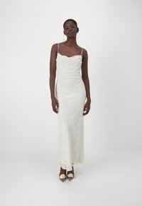 Gina Tricot FLORAL COWL NECK DRESS - Maxiklänning - egret