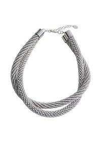 Zilveren multi-strand armband met sprankelende rhinestones, gladde metalen sluitingen en een verstelbare ketting voor maataanpassing.