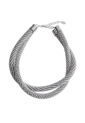 Zilveren multi-strand armband met sprankelende rhinestones, gladde metalen sluitingen en een verstelbare ketting voor maataanpassing.