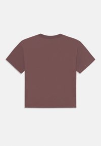 Μαρουλί μπλουζάκι από βαμβάκι με στρογγυλή λαιμόκοψη και κοντά μανίκια. Διαθέτει ευθύ κοπή και αδιαμόρφωτο σχέδιο στην πλάτη. Χωρίς ορατά λογότυπα ή σχέδια.