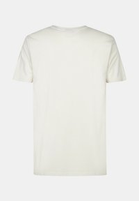 T-shirt med korte ærmer i cremet bomuld, med en klassisk rund hals og et enkelt design uden synlige mønstre eller accenter.