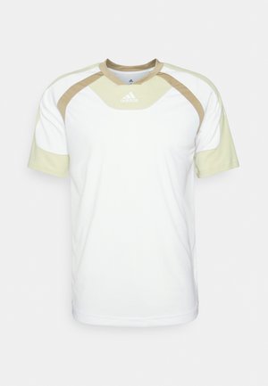 TRAINING TEE MEN - Camiseta deportiva - white/sandy beige/white