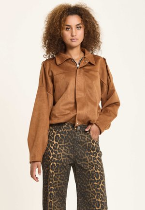 Faux leather jacket - camel