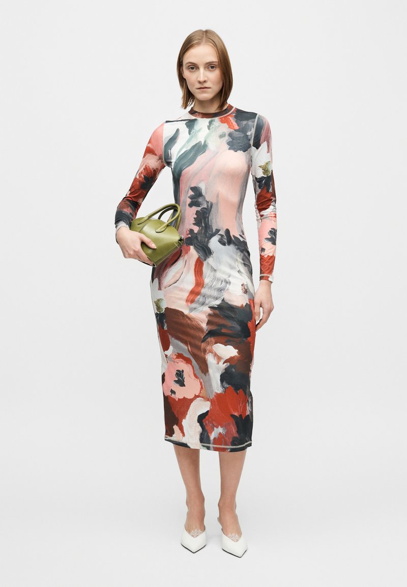 Stine Goya LONG SLEEVE MIDI DRESS - Cocktail dress / Party dress - multi  coloured/multi-coloured - Zalando