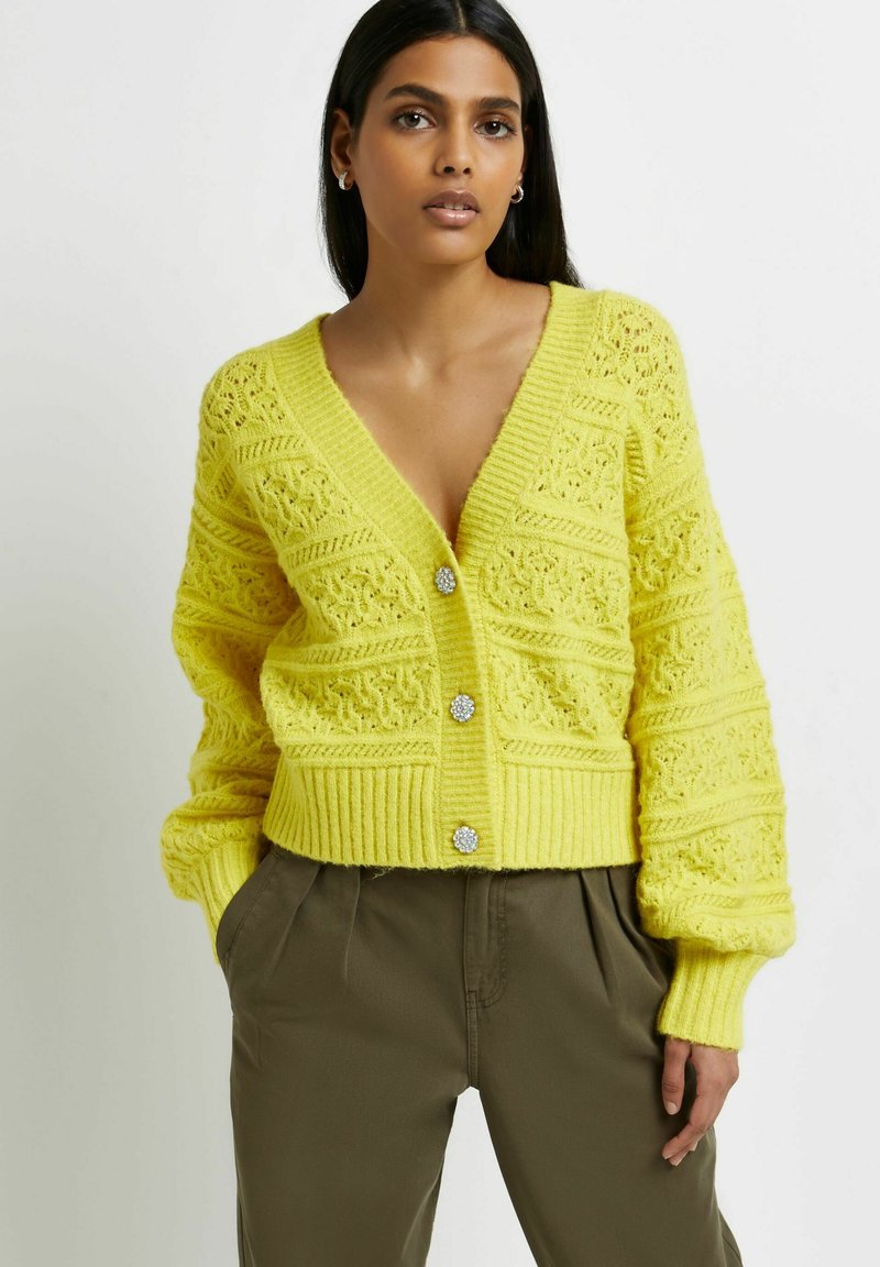 Damen Strickjacken | River Island Strickjacke yellow/gelb - XE83376 Damen Strickjacken | River Island Strickjacke yellow/gelb - XE83376