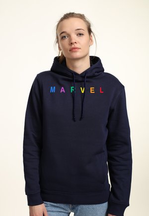 MARVEL SIMPLE LOGO EMB - Jersey con capucha - navy blue