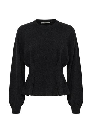 Gestuz, MANZI WAIST PULLOVER - Пуловер - deep graphite melange
