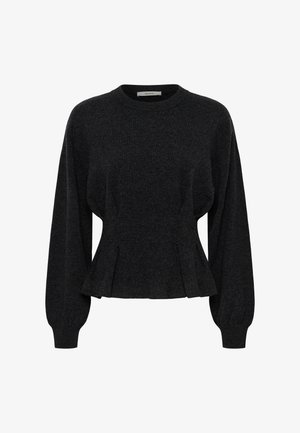 Gestuz, MANZI WAIST PULLOVER - Jumper - deep graphite melange