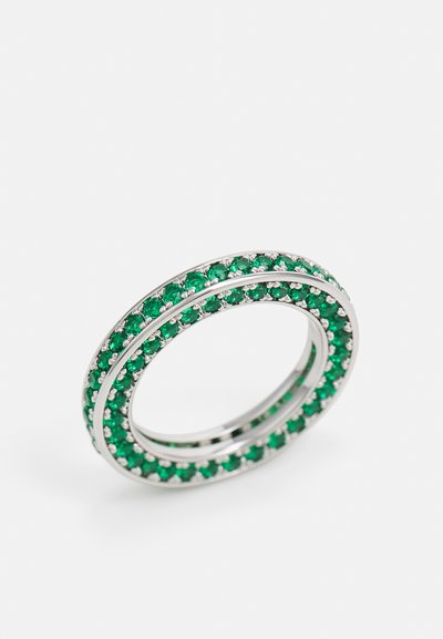 EMILI JUSTINE PAVE - Anillo - silver-coloured/emerald