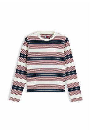Tommy Jeans, TJW REG ESS JERSEY LS TEE EXT - Langærmet T-shirt - off white   rwb stripe