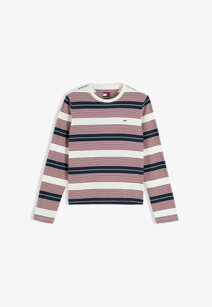 Tommy Jeans, TJW REG ESS JERSEY LS TEE EXT - Langarmshirt - off white rwb stripe