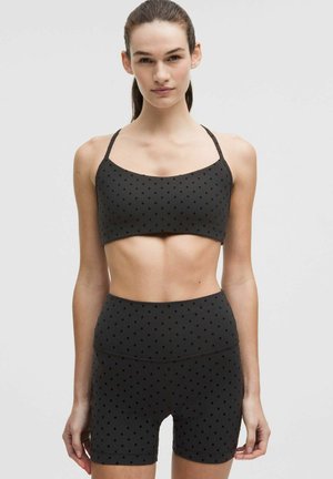 Športni modrček s srednjo podporo - polka flock black