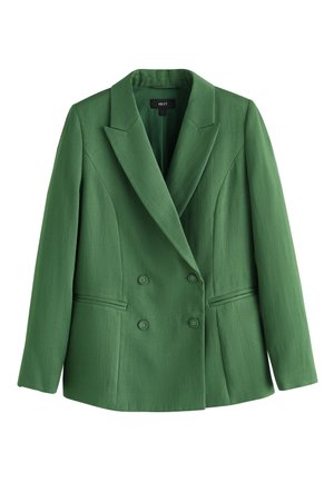 Next, REGULAR FIT - RELAXED DOUBLE BREASTED CRINKLE BLAZER . - Bleiseri - green