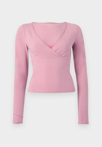 BASIC WRAP - Top s dlhým rukávom - pink