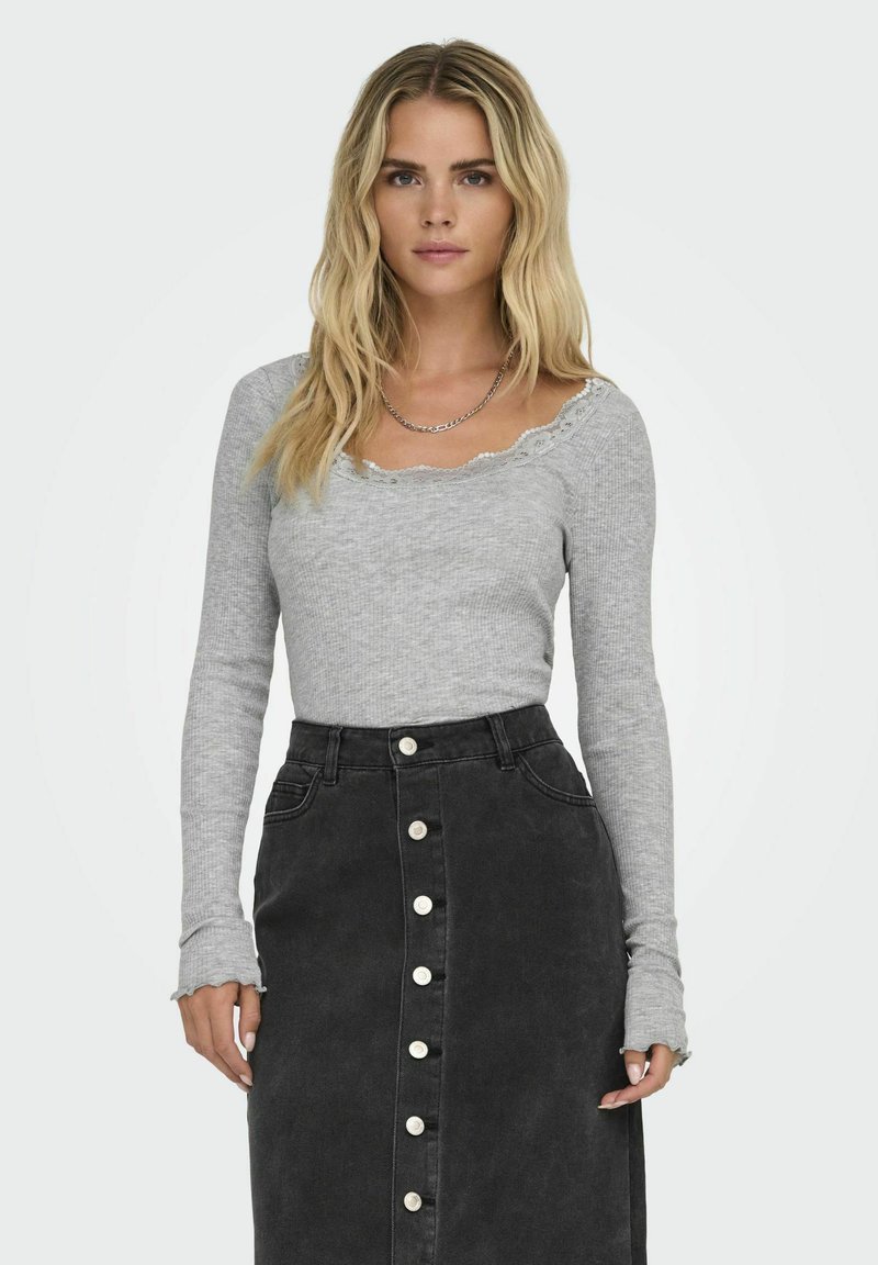 ONLY ONLXENA BOX JRS - Langarmshirt - light grey melange