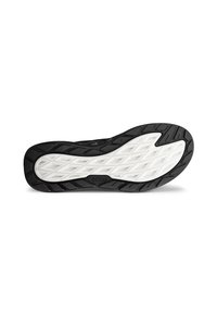 Semelle extérieure en caoutchouc noir et blanc d'une chaussure de sport avec une surface texturée antidérapante et le logo de la marque ECCO au centre.