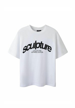 T-shirt med print - bright white