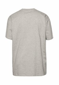 Grijze katoen t-shirt met een ronde hals en korte mouwen. Gladde textuur, ongeprint, geen zichtbare etiketten of logo's, standaard pasvorm.