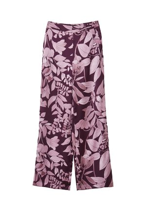 Calliope CON STAMPA FLOREALE - Stoffhose - var prugna