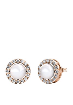 CIRCLET - Orecchini - couleur or rose / cristal