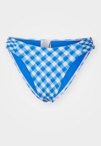 Seafolly CIAO BELLA CHECK HIGH LEG RUCHED SIDE PANT - Bikini pezzo sotto - azure