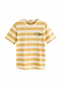 REGULAR FIT  OCHRE HEAVYWEIGHT - Nyomott mintás póló - yellow ecru graphic stripe