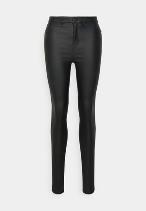 JDYNEWTHUNDER COATED - Calças de ganga de corte skinny - black