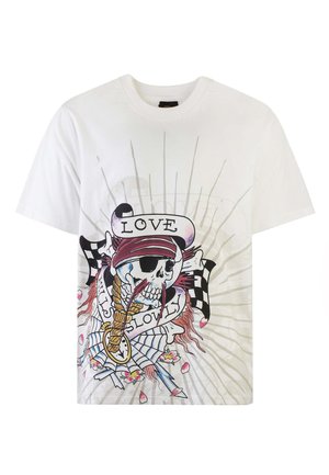 Ed Hardy LOVE KILL SLOWLY SKULL  - Print T-shirt - white