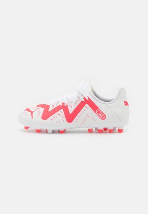 FUTURE PLAY MG JR UNISEX - Botines de fútbol para terreno firme - white/fire orchid
