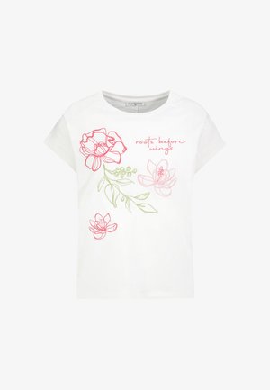 Eight 2 Nine, EIGHT 2 NINE SHIRT MIT GESTICKTEN BLUMEN - Print T-shirt - white