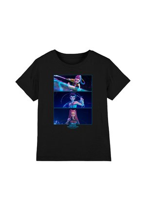NETFLIX, KPOP DEMON HUNTERS HUNTRIX FIGHTING UNISEX - Print T-shirt - black