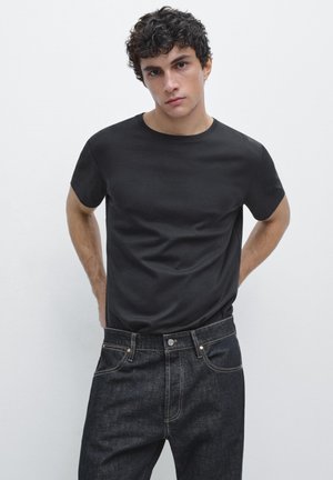 Massimo Dutti SHORT SLEEVE WITH CREW NECK - T-Shirt basic - dark blue