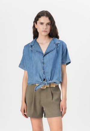 ONLY ONLPAULA TIE SHIRT - Užsagstoma palaidinė - medium blue denim