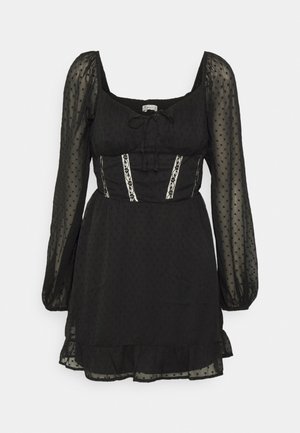 Hollister Co. PRETTY CORSET DRESS - Cocktailjurk - black lace