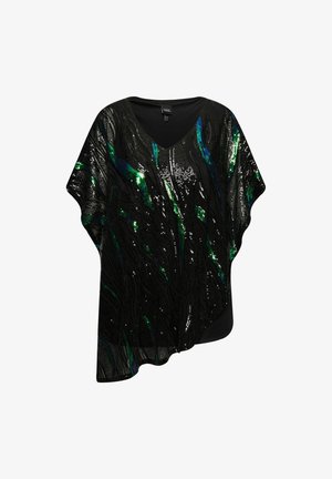Ulla Popken, PAILLETTEN DOPPELLAGIG - Cape - black