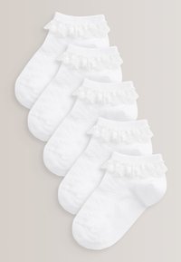 Next - COTTON RICH RUFFLE TRAINER SOCKS 5 PACK - Nogavice za športne copate - white Miniaturna slika 1