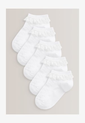 COTTON RICH RUFFLE TRAINER SOCKS 5 PACK - Trumpos sportinės kojinės - white