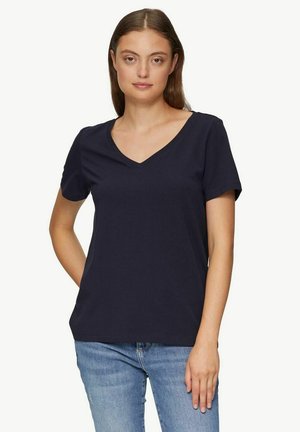s.Oliver, S.OLIVER DAMEN T-SHIRT V-AUSSCHNITT | 2ER PACK - T-Shirt basic - schwarz navy