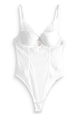 Lipsy LIPSY EMBROIDERED PUSH-UP PLUNGE BODY - Glaustinukė - white