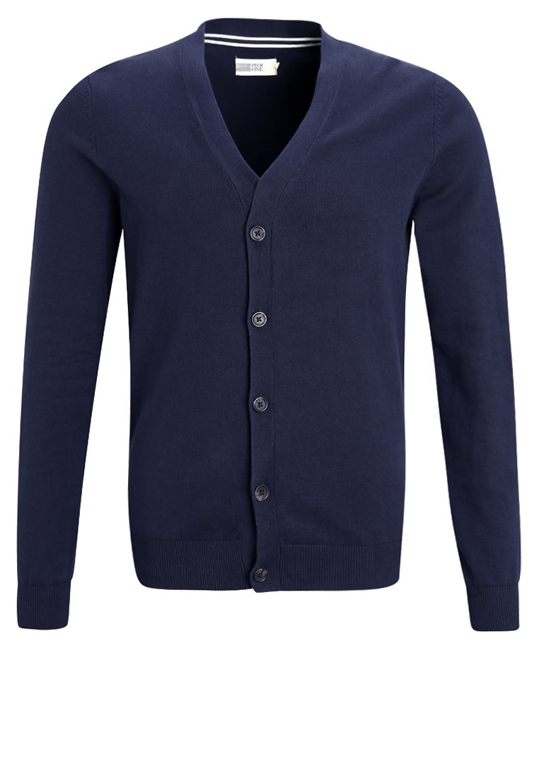 Letuwj Cardigan Uomo Con Cerniera Asimmetrica E Collo A V - Denim Blu - Taglie Forti Dalla M Alla 6XL