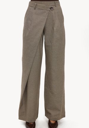 CANDLE NIGHTS - Pantalones - checks   brown