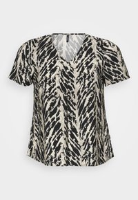 VMCLUCY V NECK - Print T-shirt - black