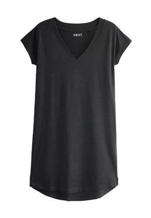 Next, REGULAR FIT V-NECK - Vestito di maglina - black