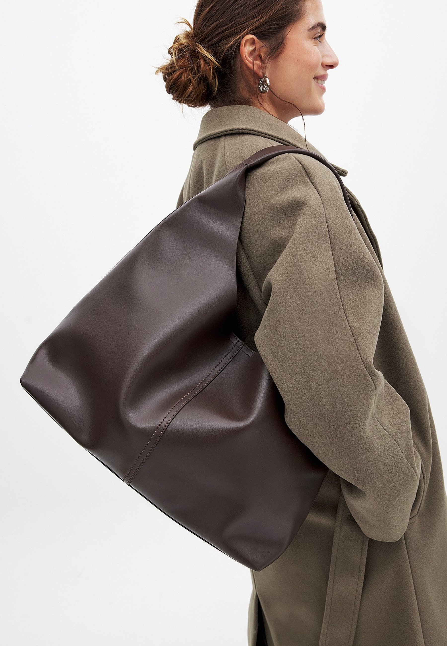 Umhängetasche Na Kd Handtasche NA-KD Handtasche Dark Brown/braun